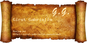 Girst Gabriella névjegykártya